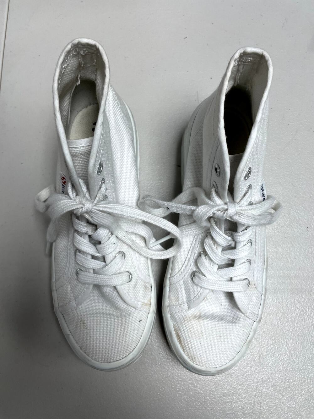 SUPERGA Women's 2341 Alpina High Top Sneakers EU34 US4.5 White Canvas